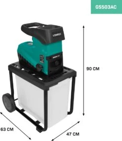VONROC Stille Hakselaar/Shredder 2800W – Voor Takken Tot Ø45mm – Incl. 60L Opvangbak & Duwstok -Tuinbenodigdheden Bevordering 1034x1200