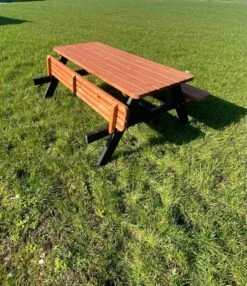 Goedkopepicknicktafels.nl | Zwart Bruine XL Picknicktafel Bruno | Tuintafel 6 Persoons | Bruin Zwart Gespoten Gedroogd Grenen Hout! -Tuinbenodigdheden Bevordering 1036x1200