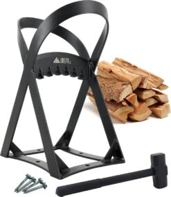 Lighted Lifestyle™| Houtklover Voor Aanmaakhout Incl. Kloofhamer - Houtsplijter - Houtkliever - Snel Haardhout - Gietijzer - Incl. Schroeven -Tuinbenodigdheden Bevordering 1040x1200