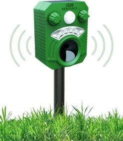 Dentools Ultrasone Kattenverjager 110 Graden - Ongedierte Verjager - Ongediertebestrijding - Zonneenergie - Groot Bereik - Oplaadbaar