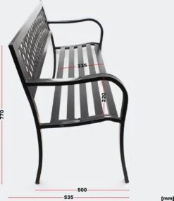 Tuinbank - Marijke -Tuinbankje - Tuinbank Metaal - Tuinbank Hout - Weersbestendig - 126 X 53 X 77 Cm -Tuinbenodigdheden Bevordering 1045x1200 2