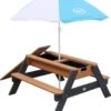 AXI Nick Zand & Water Picknicktafel In Antraciet/Bruin - Parasol Blauw/Wit - Picknick Tafel Voor Kinderen Van Hout -Tuinbenodigdheden Bevordering 1063x1200 1