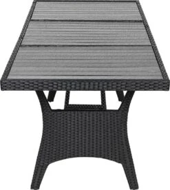 Casaria Polyrattan Tuintafel - WPC Tafelblad 190x90x74 Cm – Zwart -Tuinbenodigdheden Bevordering 1074x1200 2