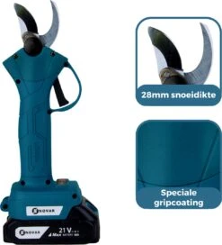 NovarGarden® Elektrische Snoeischaar NG1 - 2x Accu - Elektrisch - Takkenschaar - Op Batterij - 28mm -Tuinbenodigdheden Bevordering 1089x1200