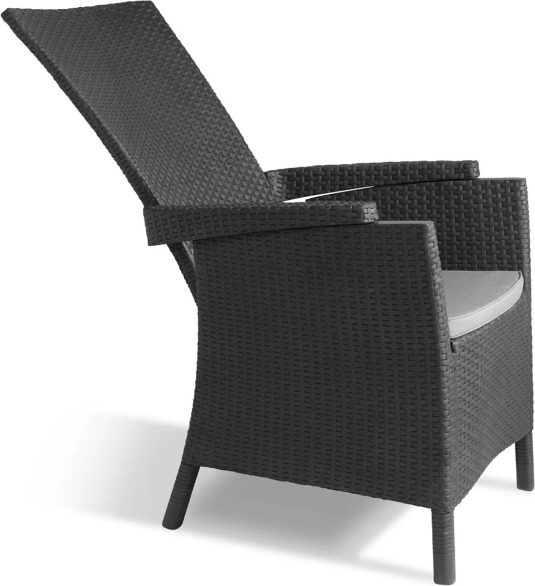 Allibert Vermont Verstelbare Tuinstoel - 64x68x107cm - Grafiet 5 Allibert Vermont Verstelbare Tuinstoel - 64x68x107cm - Grafiet - Afbeelding 3