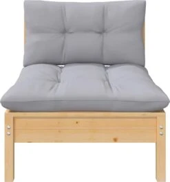 VidaXL 3-delige Loungeset Met Grijze Kussens Massief Grenenhout -Tuinbenodigdheden Bevordering 1118x1200 3