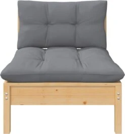 VidaXL 3-delige Loungeset Met Grijze Kussens Massief Grenenhout -Tuinbenodigdheden Bevordering 1118x1200 4