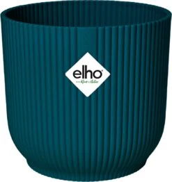 Elho Vibes Fold Rond Wielen 35 - Bloempot Voor Binnen - Ø 34.9 X H 32.4 Cm - Diepblauw