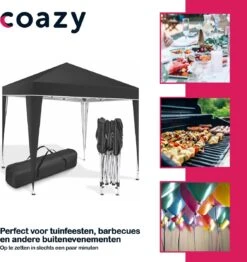 Coazy Waterdichte Partytent 3x3 Meter Opvouwbaar - Paviljoen - Easy Up - Pop-up Tent Met Haringen, Touw En Anti Slip Poten - Waterdicht - Partytenten Weerbestendig -Tuinbenodigdheden Bevordering 1132x1200 2