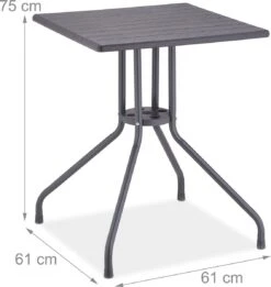 Relaxdays Tuintafel Vierkant - Buitentafel - Kleine Eettafel Tuin - Balkontafel Kunststof -Tuinbenodigdheden Bevordering 1134x1200 4