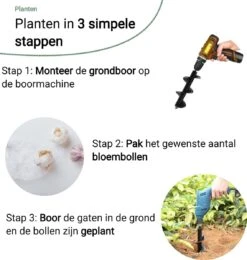 MaatWorkz - Grondboor - 25 CM - Boormachine - Bollenplanter - Moestuin - Palenboor - Boor - Tuin -Tuinbenodigdheden Bevordering 1138x1200