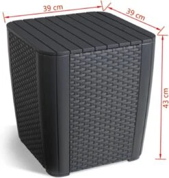 ALLIBERT Keter Luzon Opbergtafel - 39x39x43cm - Donkergrijs -Tuinbenodigdheden Bevordering 1144x1200 1