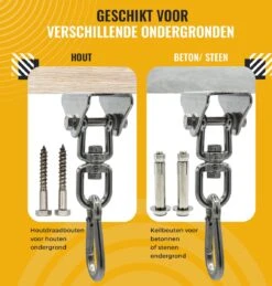 Itstrong® Plafondhaak Ophangsysteem Voor Binnen & Buiten – Ophanghaak Voor Bokszak – Schommel – Schommelstoel – Hangstoel - RVS -Tuinbenodigdheden Bevordering 1146x1200 2