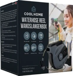 CoolHome - Wandslangenbox 20 Meter + 2 Meter - Tuinslang Met Haspel- Slangenhouder 180° Draaibaar - Tuinslanghaspel Zwart - Grijs 19 CoolHome - Wandslangenbox 20 Meter + 2 Meter - Tuinslang Met Haspel- Slangenhouder 180° Draaibaar - Tuinslanghaspel Zwart - Grijs -Tuinbenodigdheden Bevordering 1146x1200 4