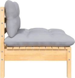 VidaXL 3-delige Loungeset Met Grijze Kussens Massief Grenenhout -Tuinbenodigdheden Bevordering 1150x1200 3