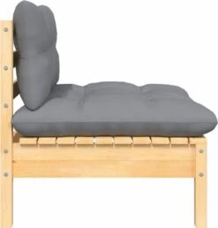 VidaXL 3-delige Loungeset Met Grijze Kussens Massief Grenenhout -Tuinbenodigdheden Bevordering 1150x1200 4