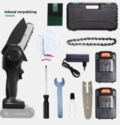 Mardin Mini Kettingzaag - Snoeizaag - Kettingzaag - Kettingzaag Electrisch Met 2 Accu - Inclusief Koffer - 1 Extra Accu - Zwart -Tuinbenodigdheden Bevordering 1151x1200
