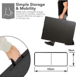 MaxxGarden Vouwtafel - Zwart - Rotanlook - 180x75x74 Cm -Tuinbenodigdheden Bevordering 1180x1200