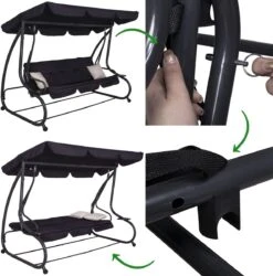 Springos Schommelbank | Linda-Schommel | 3-zits | Waterafstotend | Inclusief 2 Kussens | Verstelbare Luifel | 162 X 200 X 120 Cm | Zwart 27 Springos Schommelbank | Linda-Schommel | 3-zits | Waterafstotend | Inclusief 2 Kussens | Verstelbare Luifel | 162 X 200 X 120 Cm | Zwart -Tuinbenodigdheden Bevordering 1186x1200 3