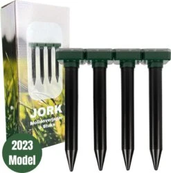 Jork - Mollenverjager - Mollenverjager Op Zonne Energie - Mollenbestrijding - Muizenverjager - Muizenval Diervriendelijke - 4 Stuks - Diervriendelijk - Zonne Energie - Waterdicht - V2 - 2023 Model