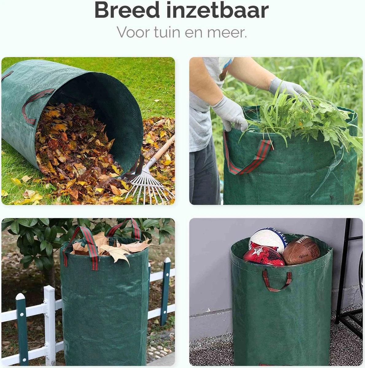 Goliving Tuinafvalzak - Set Van 2- Tuinafvalzakken Opvouwbaar - Tuinzak - Tuinafvalemmer - 2x 280 Liter - Groen 8 Goliving Tuinafvalzak - Set Van 2- Tuinafvalzakken Opvouwbaar - Tuinzak - Tuinafvalemmer - 2x 280 Liter - Groen - Afbeelding 6