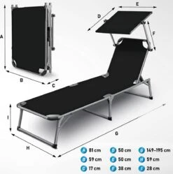 Sens Design Zonnebed - Ligbed Inklapbaar Met Zonneklep - Zwart -Tuinbenodigdheden Bevordering 1191x1200 3