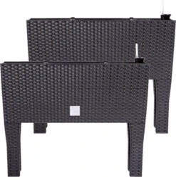 Prosperplast Kunststof Rato Plantenbak Op Poten Met Irrigatiesysteem Antraciet 80 X 33 X 62 Cm - 72 Liter - Balkonbakken/bloembakken -Tuinbenodigdheden Bevordering 1191x1200 9