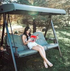 SORARA® Luxe Schommelbank Met Zonnescherm - Bruin - Zware Kwaliteit. -Tuinbenodigdheden Bevordering 1192x1200 3