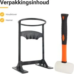 Maatworkz - Houtklover + Hamer - Houtsplijter - Houtkliever - Houtklover Voor Aanmaakhout - Gietijzer - Zwart -Tuinbenodigdheden Bevordering 1193x1200 1