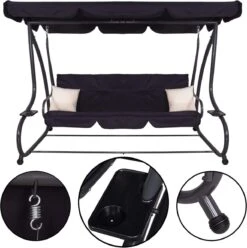 Springos Schommelbank | Linda-Schommel | 3-zits | Waterafstotend | Inclusief 2 Kussens | Verstelbare Luifel | 162 X 200 X 120 Cm | Zwart 26 Springos Schommelbank | Linda-Schommel | 3-zits | Waterafstotend | Inclusief 2 Kussens | Verstelbare Luifel | 162 X 200 X 120 Cm | Zwart -Tuinbenodigdheden Bevordering 1194x1200 2