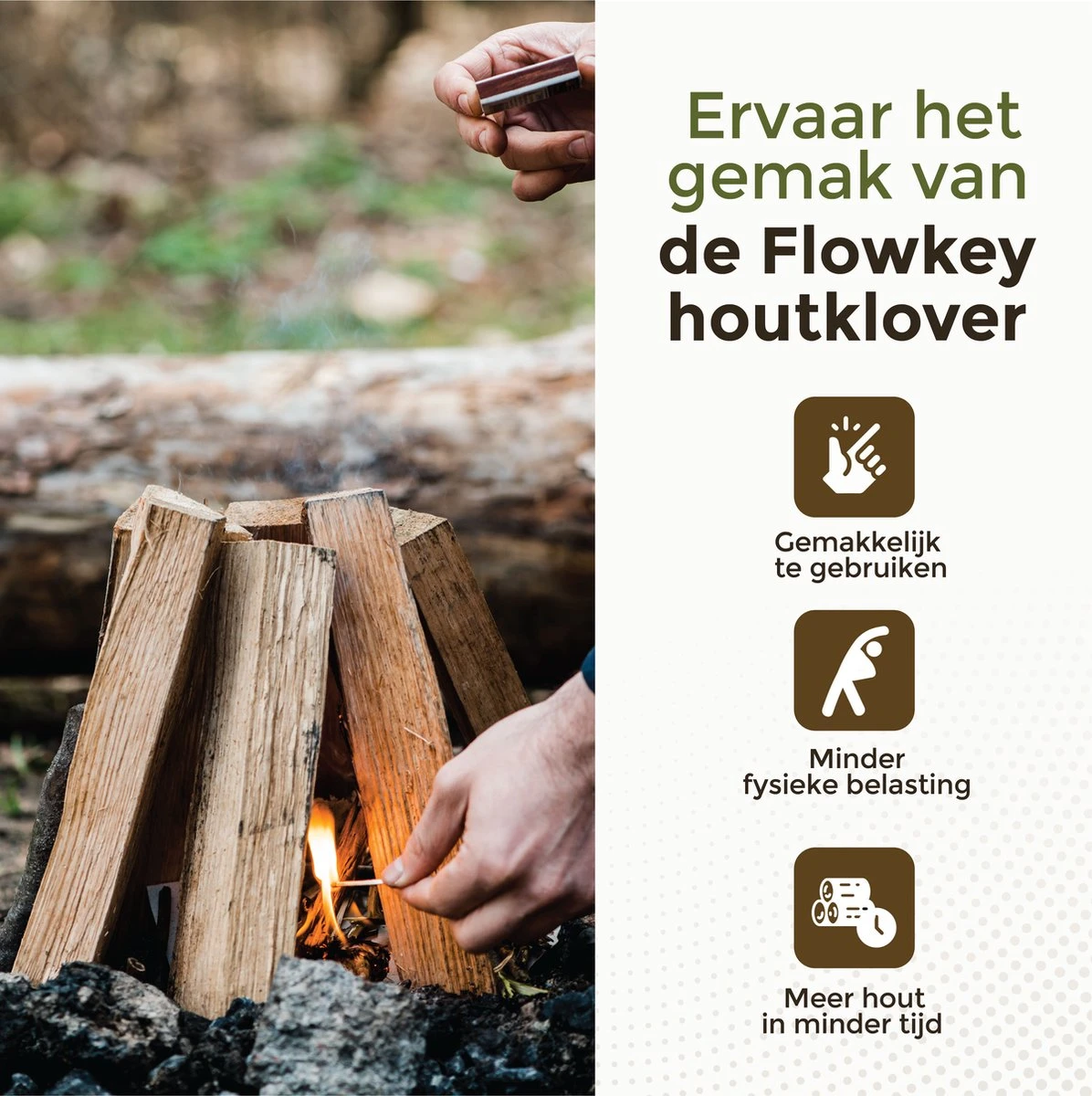 Flowkey® Houtklover XL - Houtsplijter Bijl - Houtkliever Kloofwig Gietijzer - Voor Hout & Aanmaakhout - Inclusief Gratis Hamer 6 Flowkey® Houtklover XL - Houtsplijter Bijl - Houtkliever Kloofwig Gietijzer - Voor Hout & Aanmaakhout - Inclusief Gratis Hamer - Afbeelding 4