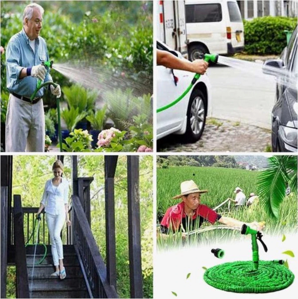 Green Garden -Flexibele Tuinslang En Bewatering - 30 Meter Lengte -Ultra Sterke Uittrekbare Tuinslang- Magic Hose 4 Green Garden -Flexibele Tuinslang En Bewatering - 30 Meter Lengte -Ultra Sterke Uittrekbare Tuinslang- Magic Hose - Afbeelding 2