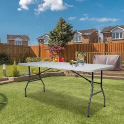 LifeGoods Klaptafel - Inklapbaar - 70x180cm - Verstelbare Vouwtafel - Weerbestendig - Wit -Tuinbenodigdheden Bevordering 1198x1200 10