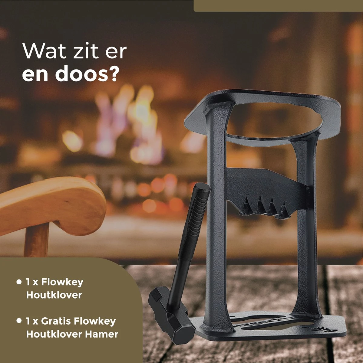 Flowkey® Houtklover XL - Houtsplijter Bijl - Houtkliever Kloofwig Gietijzer - Voor Hout & Aanmaakhout - Inclusief Gratis Hamer 12 Flowkey® Houtklover XL - Houtsplijter Bijl - Houtkliever Kloofwig Gietijzer - Voor Hout & Aanmaakhout - Inclusief Gratis Hamer - Afbeelding 10