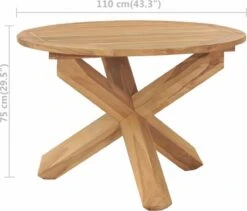 VidaXL Tuintafel Ø110x75 Cm Massief Teakhout -Tuinbenodigdheden Bevordering 1200x1025 2