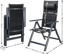 Casaria Tuinstoel Aluminium - 2 Stuks Inklapbaar - Antraciet -Tuinbenodigdheden Bevordering 1200x1026 1