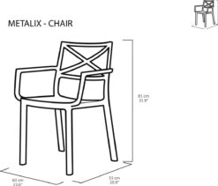 Keter Metalix Tuinstoelen - 4 Stuks - 53,3x60,2x81,3 Cm - Zwart -Tuinbenodigdheden Bevordering 1200x1027 3
