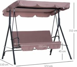 Outsunny Hollywoodschommel 3-zits Tuinschommel Schommelbank Met Dak 3 Kleuren 84A-054 20 Outsunny Hollywoodschommel 3-zits Tuinschommel Schommelbank Met Dak 3 Kleuren 84A-054 -Tuinbenodigdheden Bevordering 1200x1055