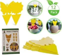 Rouwvliegjes Bestrijden - Fruitvliegjes Vanger - Varenrouwmug Bestrijden - Vliegenvanger - Plak Klavertjes Tegen Rouwvliegen - Vangplaten - 12 Stuks