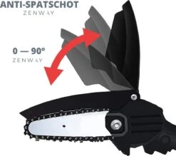 Zenway - Mini Kettingzaag - Snoeizaag - Kettingzaag - Kettingzaag Elektrisch Met 1 Accu- Inclusief Koffer - 1 Extra Accu - Zwart -Tuinbenodigdheden Bevordering 1200x1064 1