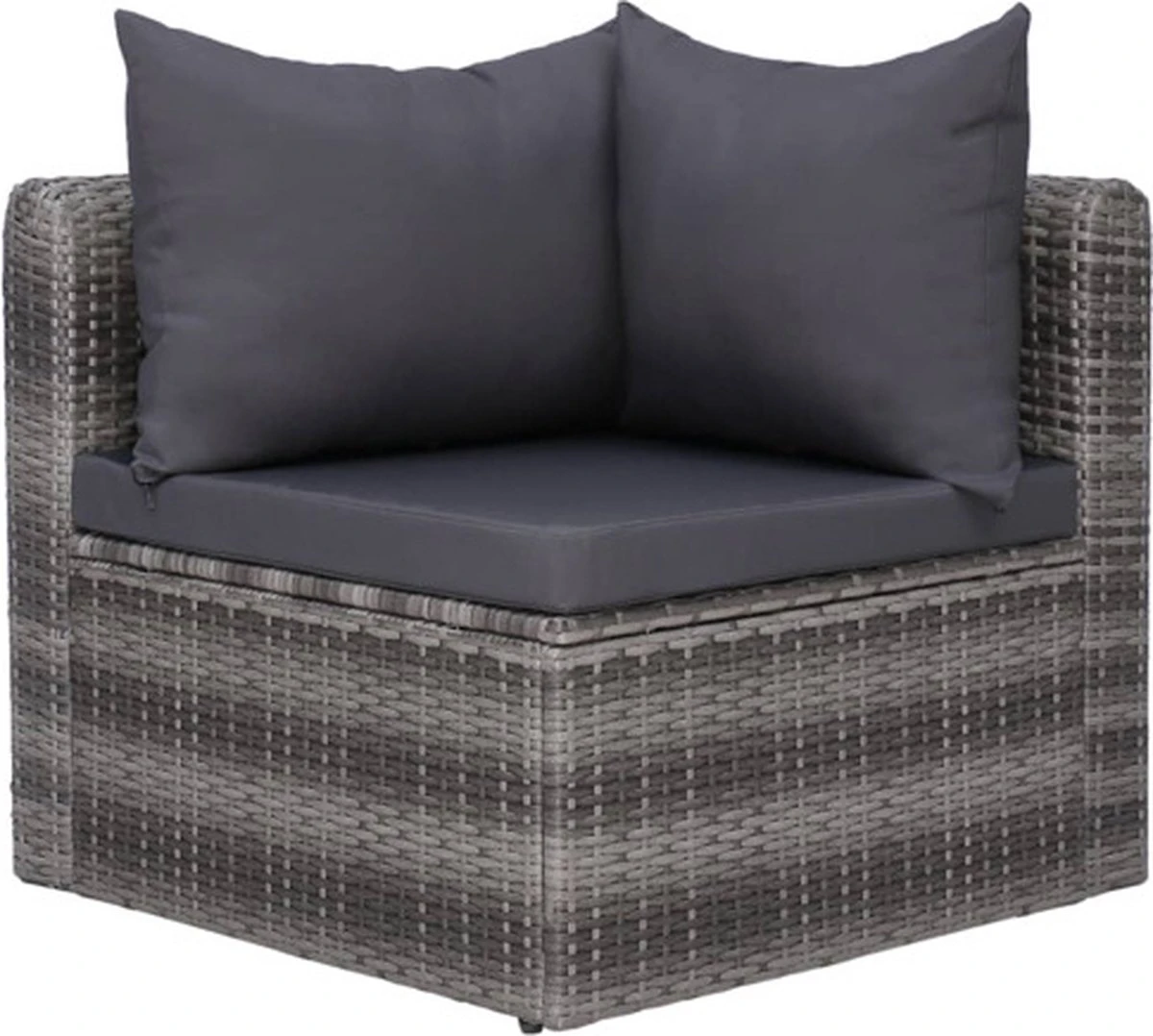 VidaXL 3-delige Loungeset Met Kussens Poly Rattan Grijs 6 VidaXL 3-delige Loungeset Met Kussens Poly Rattan Grijs - Afbeelding 4