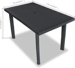 VidaXL Tuintafel 126x76x72 Cm Kunststof Antraciet -Tuinbenodigdheden Bevordering 1200x1082 2