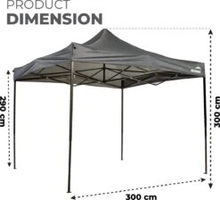 MaxxGarden Easy-up Partytent - 3x3m - Standaard - Waterdicht - Opvouwbaar - Inclusief Draagtas - Antraciet -Tuinbenodigdheden Bevordering 1200x1086 5