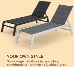 Blumfeldt Renazzo Lounge Ligstoel - Ligbed Voor De Tuin - Aluminium Tuinstoel - 6 Standen - Waterafstotend - Bekleding Van 70 % Pvc En 30 % Polyetheen - Zwart -Tuinbenodigdheden Bevordering 1200x1089 1