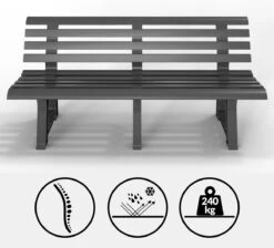 Casaria Tuinbank Orchidea – Kunststof/240kg Belastbaar – Antraciet -Tuinbenodigdheden Bevordering 1200x1089