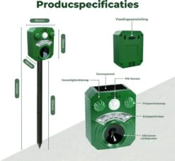 Dentools Ultrasone Kattenverjager 110 Graden - Ongedierte Verjager - Ongediertebestrijding - Zonneenergie - Groot Bereik - Oplaadbaar -Tuinbenodigdheden Bevordering 1200x1109 2