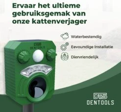 Dentools Ultrasone Kattenverjager 110 Graden - Ongedierte Verjager - Ongediertebestrijding - Zonneenergie - Groot Bereik - Oplaadbaar -Tuinbenodigdheden Bevordering 1200x1113 6