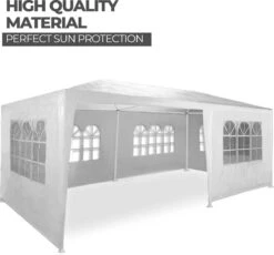 MaxxGarden Partytent - Paviljoen - 300 X 600 X 250 Cm - Met Zijwanden - Waterdicht Pro - 32mm Buizen – Wit -Tuinbenodigdheden Bevordering 1200x1119 2
