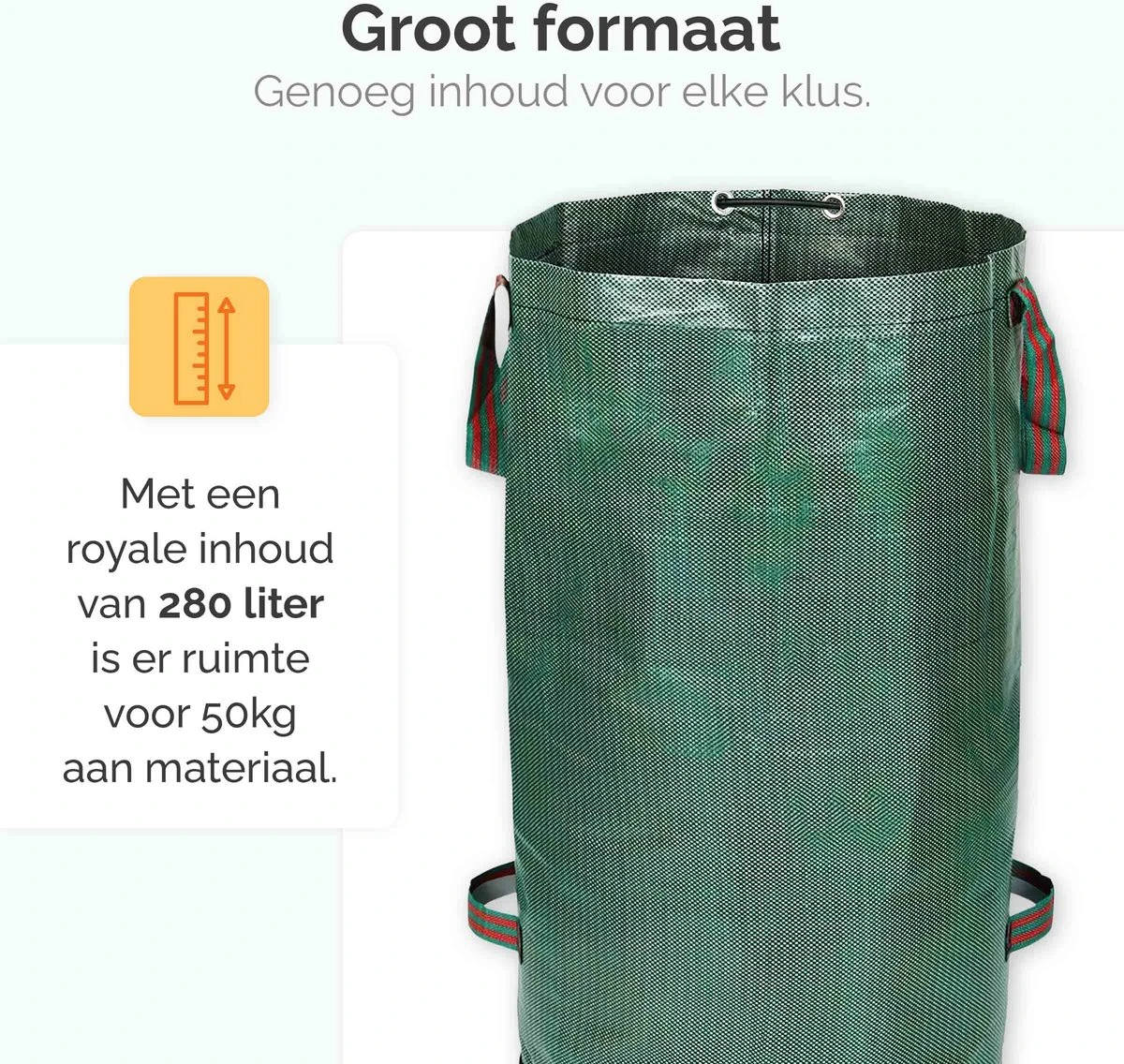 Goliving Tuinafvalzak - Set Van 2- Tuinafvalzakken Opvouwbaar - Tuinzak - Tuinafvalemmer - 2x 280 Liter - Groen 6 Goliving Tuinafvalzak - Set Van 2- Tuinafvalzakken Opvouwbaar - Tuinzak - Tuinafvalemmer - 2x 280 Liter - Groen - Afbeelding 4