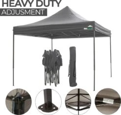 MaxxGarden Easy-up Partytent - 3x3m - Standaard - Waterdicht - Opvouwbaar - Inclusief Draagtas - Antraciet -Tuinbenodigdheden Bevordering 1200x1137 3